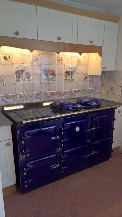 AGA ELECTRIC RANGE COOKER STOVE - 5 OVEN in royal blue with balanced flue