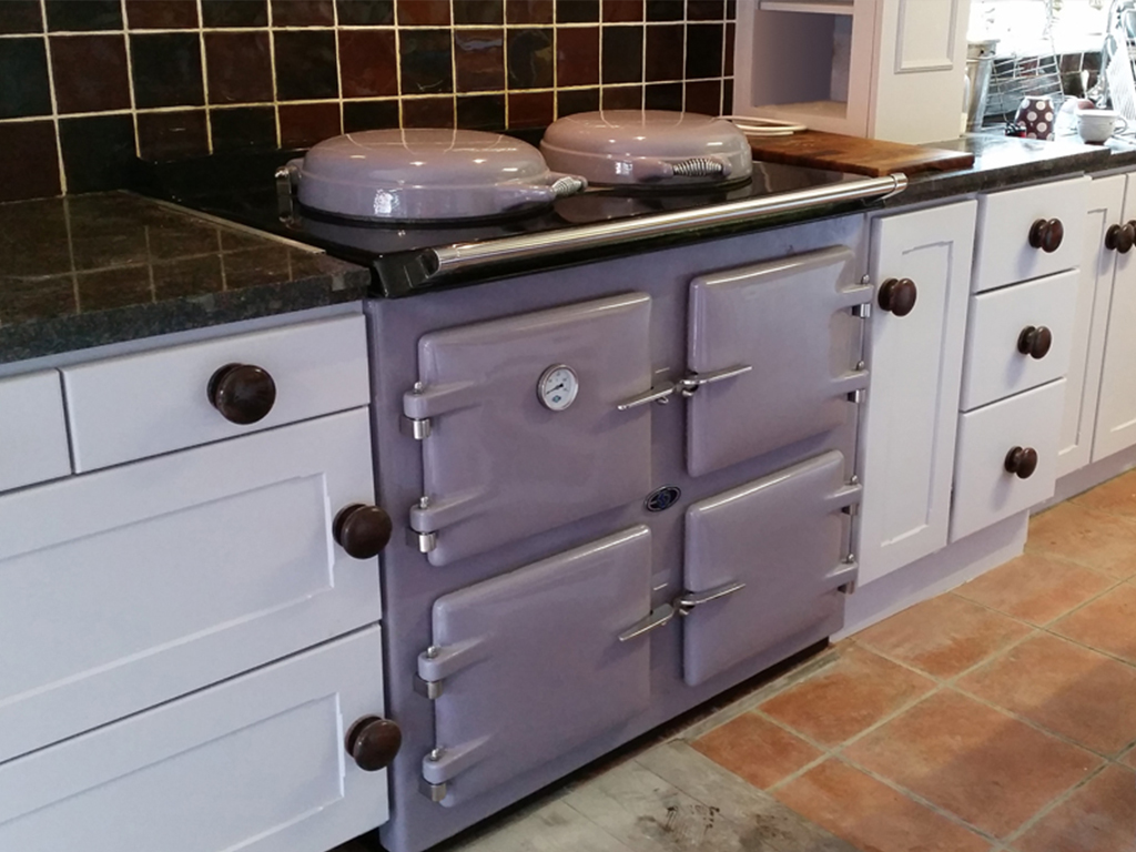 AGA OIL FIRED RANGE COOKER STOVE - 3 OVEN in Heather with Balanced Flue in Ireland