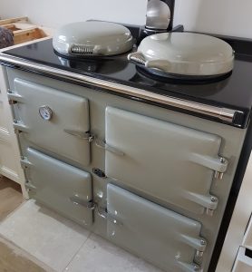 AGA OIL FIRED RANGE COOKER STOVE - 3 OVEN in French Grey
