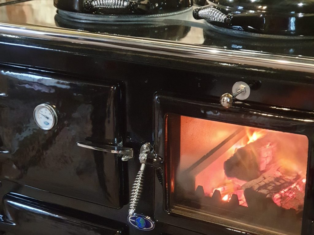 AGA 5 oven wood fired, with 2 electric oven, grill and hob