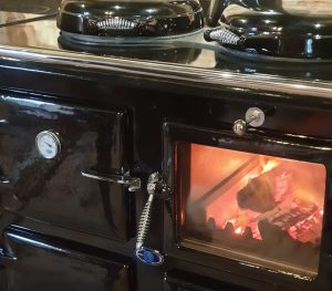 AGA 5 oven wood fired, with 2 electric oven, grill and hob