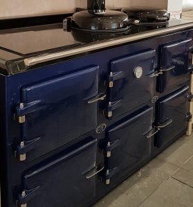 GAS FIRED/ELECTRIC HYBRID RANGE COOKER STOVE - 5 OVEN in Oxford Blue