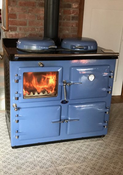 AGA Wood Burning Stove Cooker 3 Oven in Wedgewood blue in USA