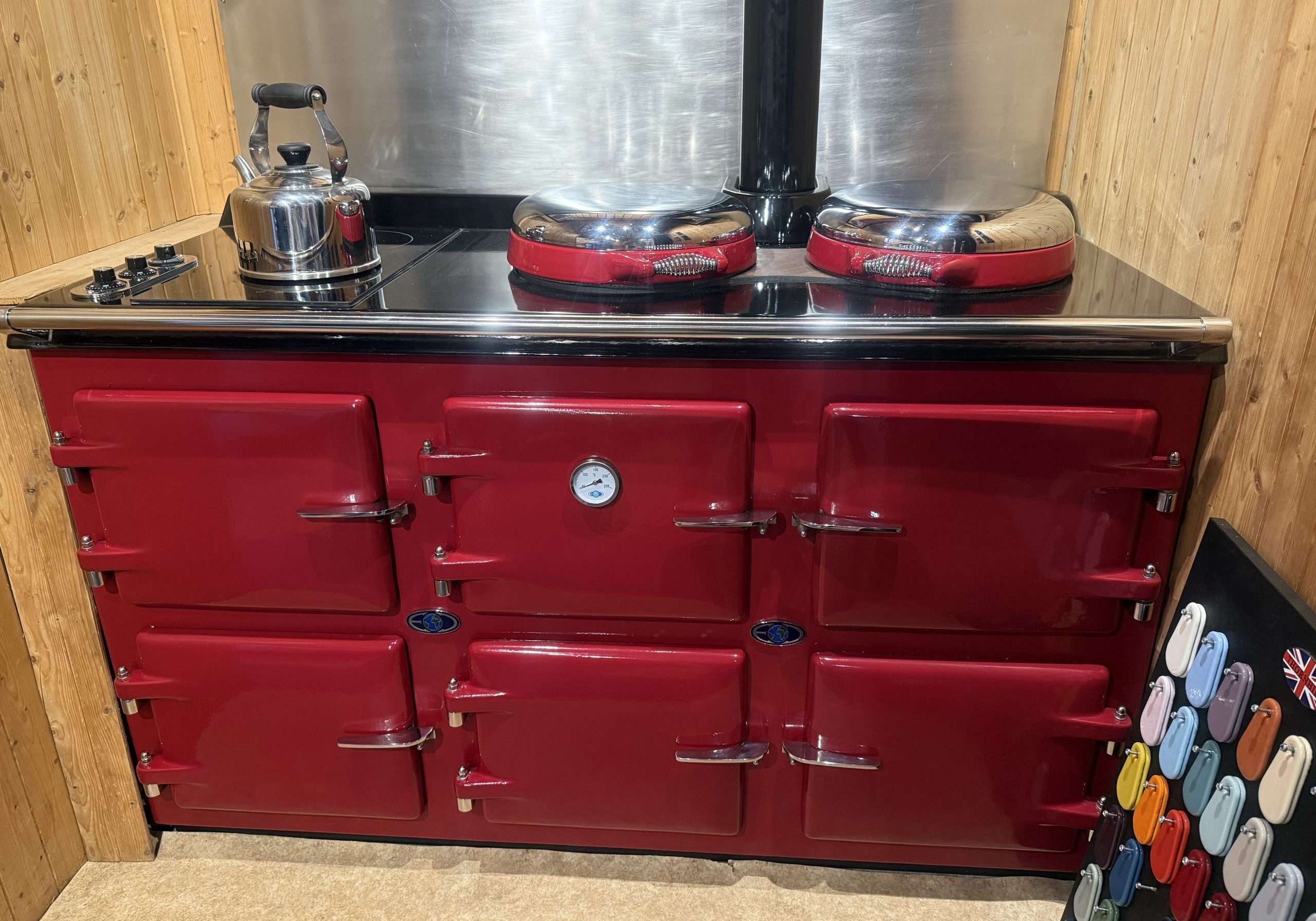 5 oven red oil fired Thornhill range cooker.